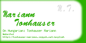 mariann tonhauser business card